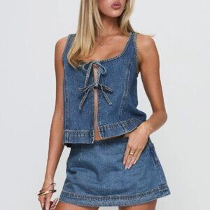 Princess Polly Blue Denim Mini Skirt